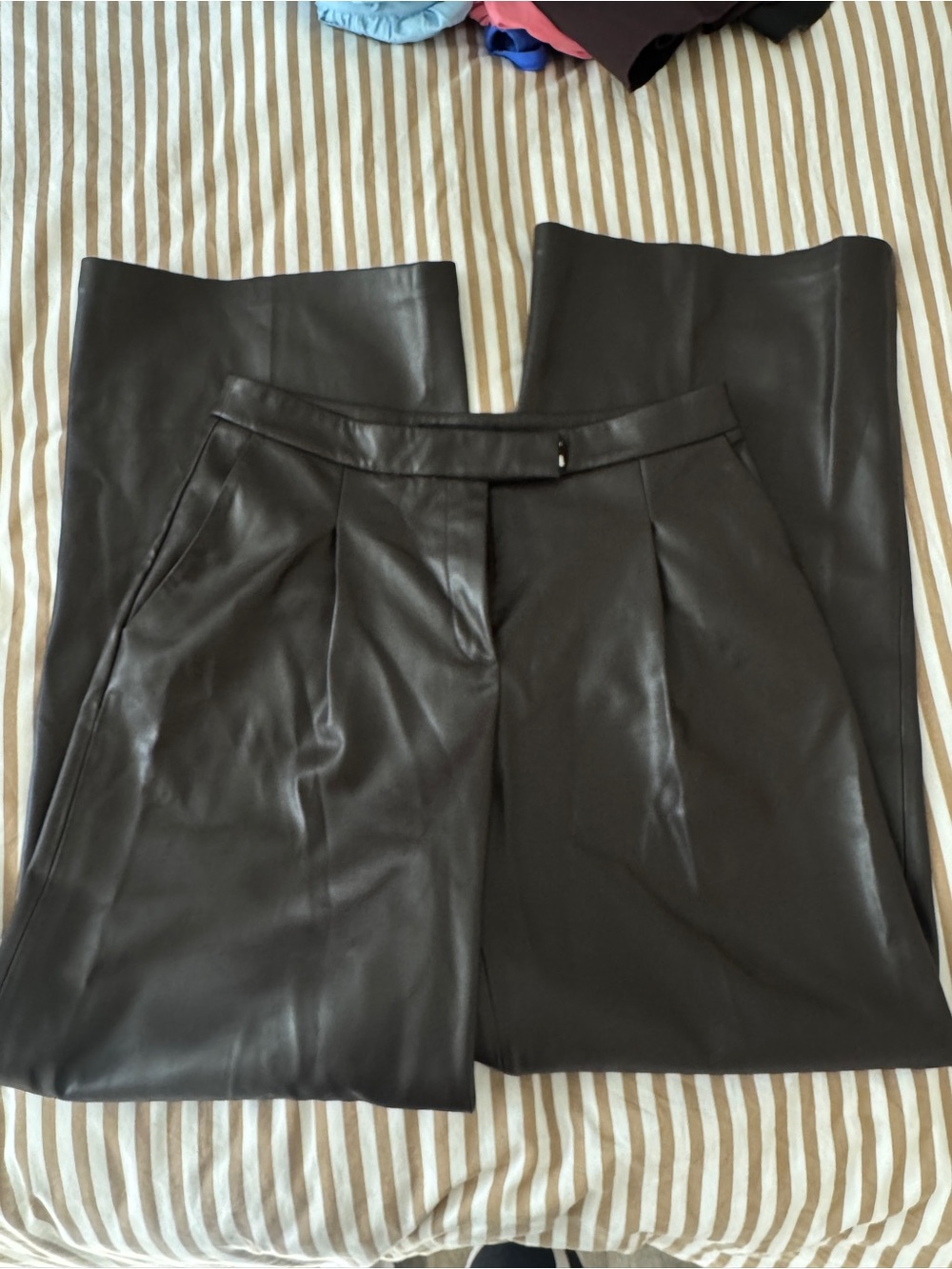 Mango Black Faux Leather Dress Pants